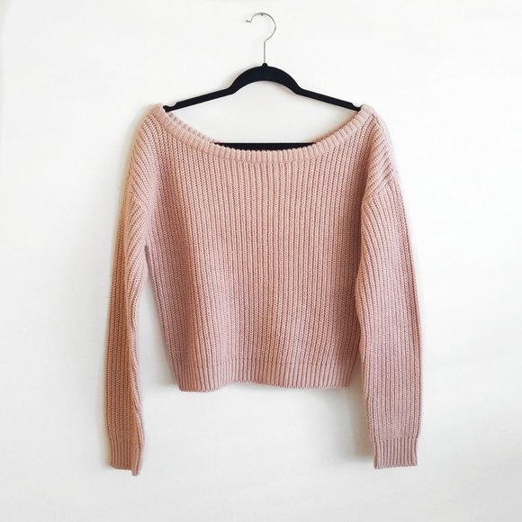 Missguided Blush Pink Scoop Neck Cropped Sweater - Picture 5 of 5